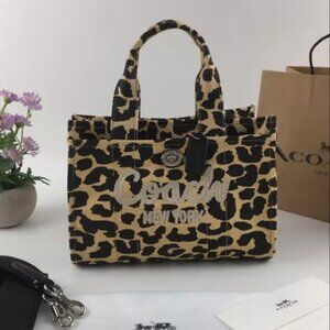 COACH Cargo 26 Leopard print embroidered Tote Tote fabric handbag